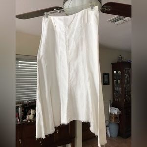 FOREVER 21 size M 100% linen white women midi skirt